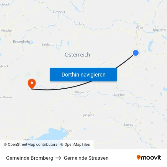 Gemeinde Bromberg to Gemeinde Strassen map