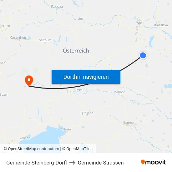 Gemeinde Steinberg-Dörfl to Gemeinde Strassen map
