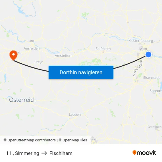 11., Simmering to Fischlham map