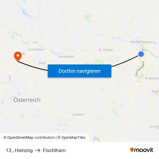 13., Hietzing to Fischlham map