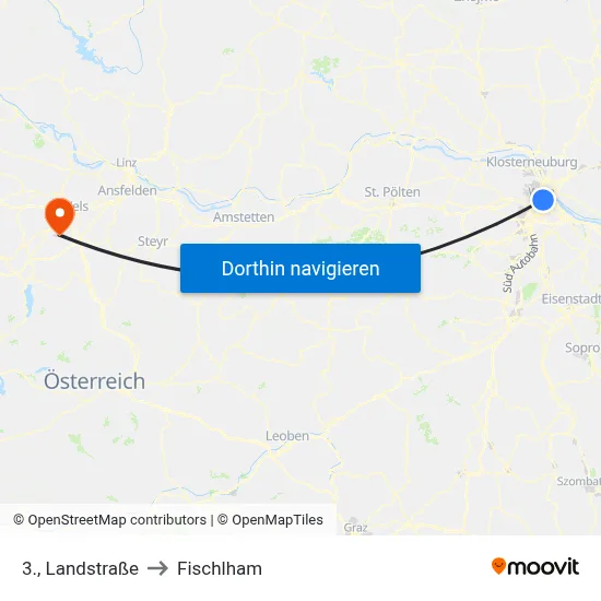 3., Landstraße to Fischlham map