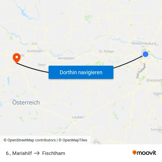 6., Mariahilf to Fischlham map