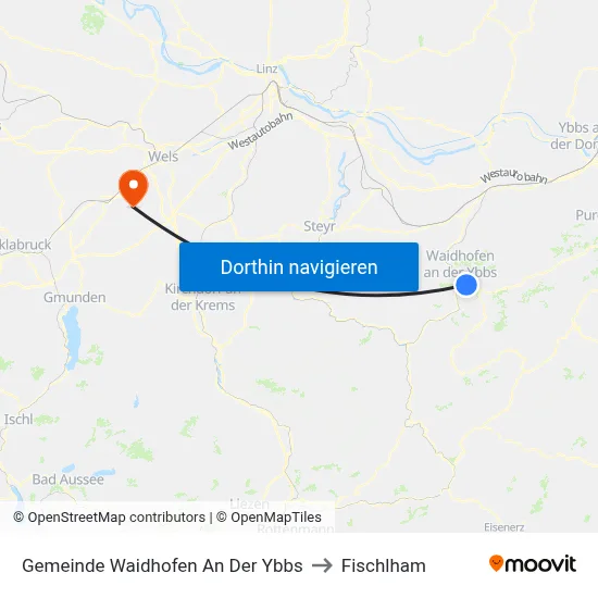 Gemeinde Waidhofen An Der Ybbs to Fischlham map