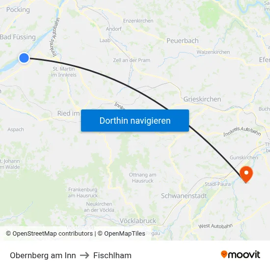 Obernberg am Inn to Fischlham map