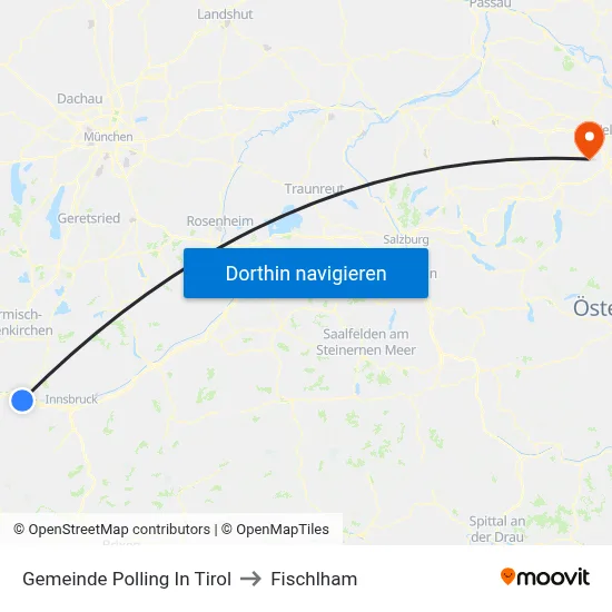 Gemeinde Polling In Tirol to Fischlham map