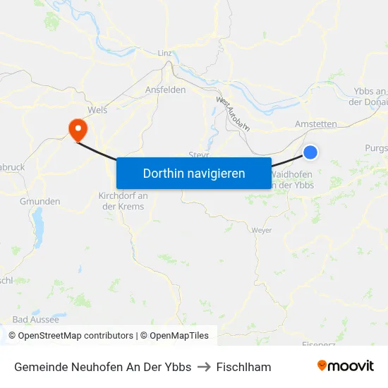 Gemeinde Neuhofen An Der Ybbs to Fischlham map
