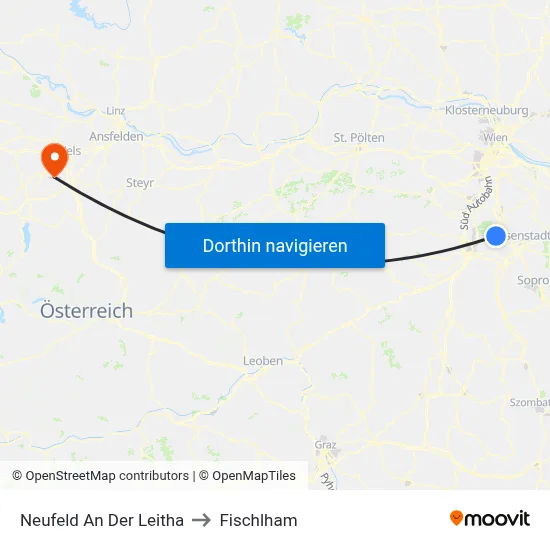 Neufeld An Der Leitha to Fischlham map