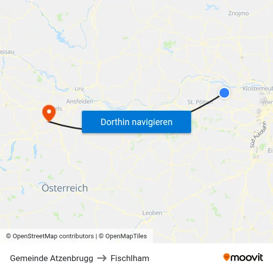 Gemeinde Atzenbrugg to Fischlham map