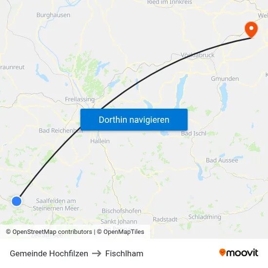 Gemeinde Hochfilzen to Fischlham map
