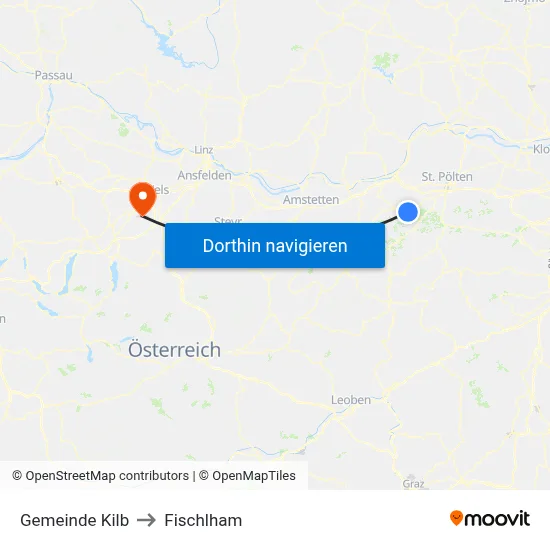 Gemeinde Kilb to Fischlham map