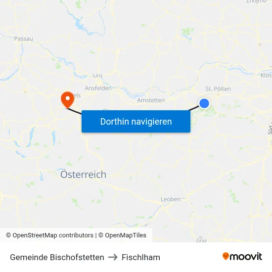 Gemeinde Bischofstetten to Fischlham map