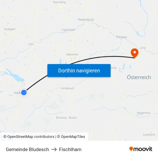 Gemeinde Bludesch to Fischlham map