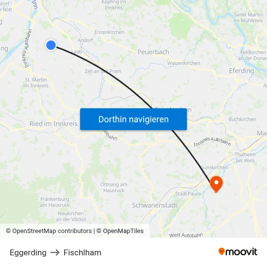 Eggerding to Fischlham map