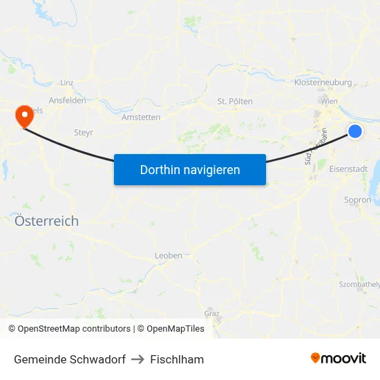 Gemeinde Schwadorf to Fischlham map