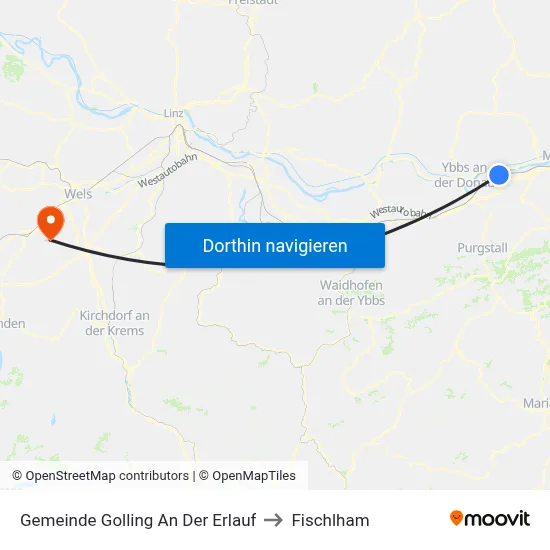 Gemeinde Golling An Der Erlauf to Fischlham map