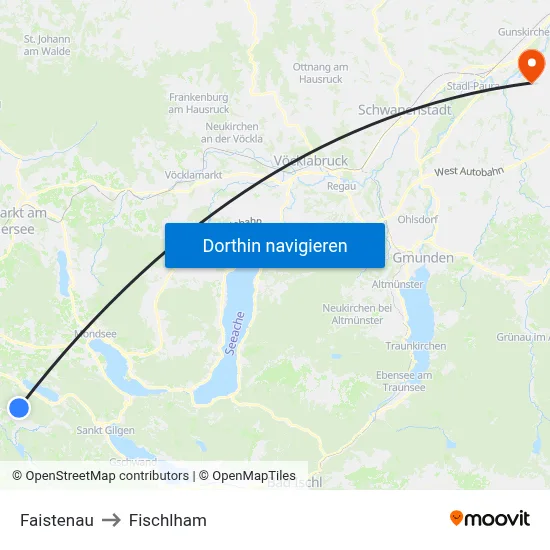 Faistenau to Fischlham map