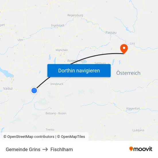 Gemeinde Grins to Fischlham map