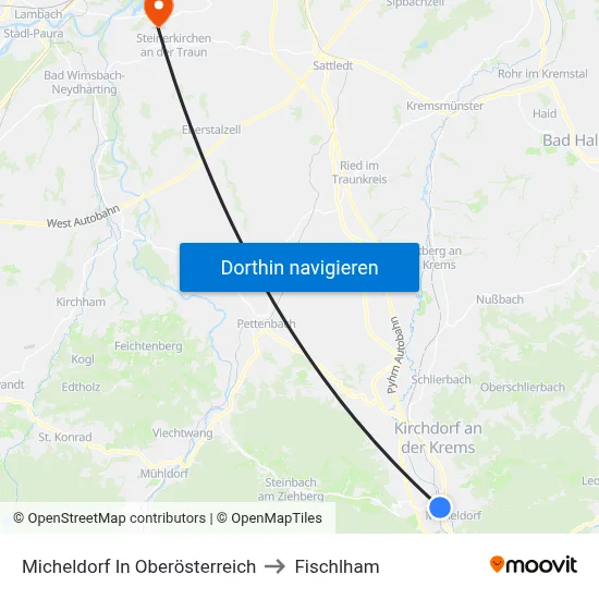 Micheldorf In Oberösterreich to Fischlham map