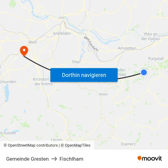 Gemeinde Gresten to Fischlham map