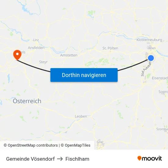 Gemeinde Vösendorf to Fischlham map