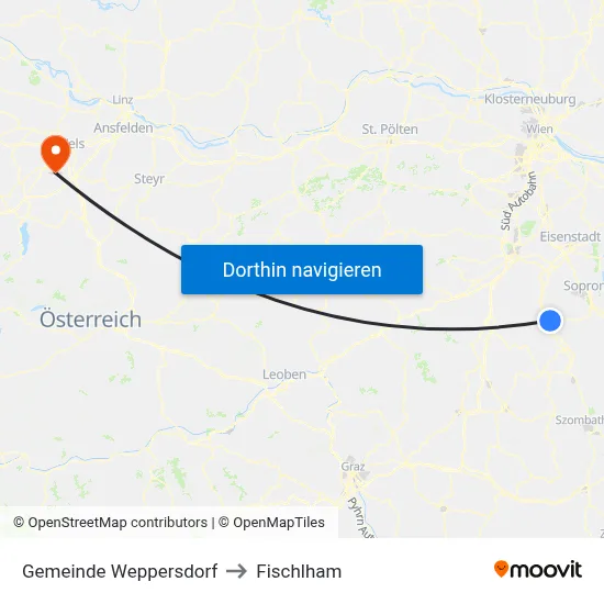 Gemeinde Weppersdorf to Fischlham map