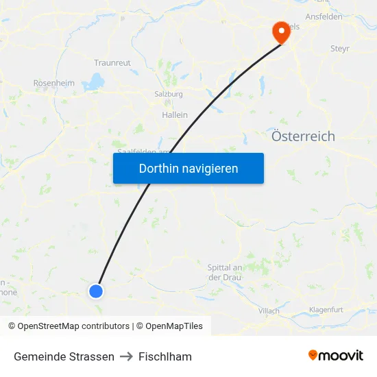 Gemeinde Strassen to Fischlham map