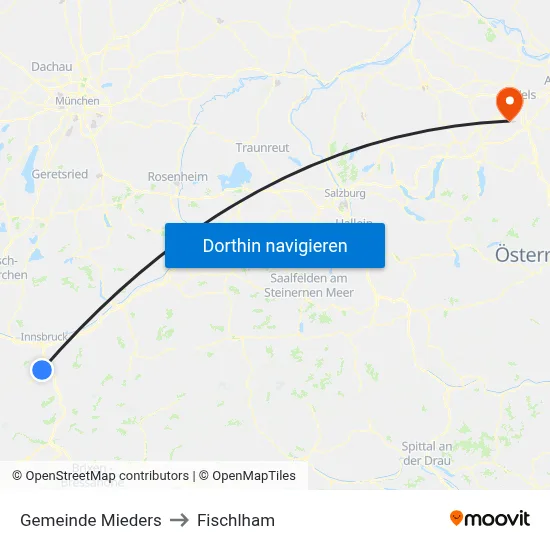 Gemeinde Mieders to Fischlham map