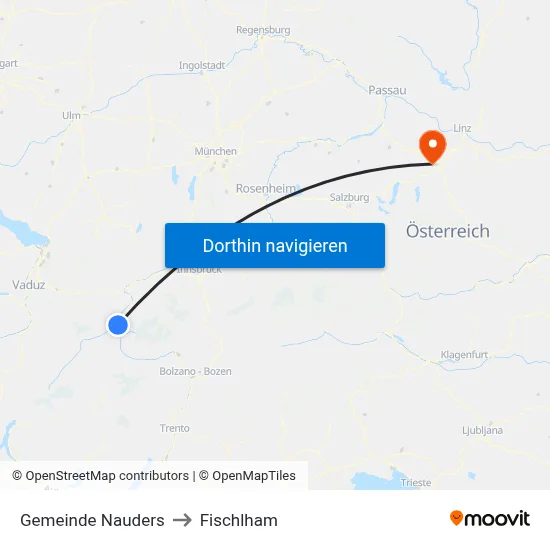 Gemeinde Nauders to Fischlham map