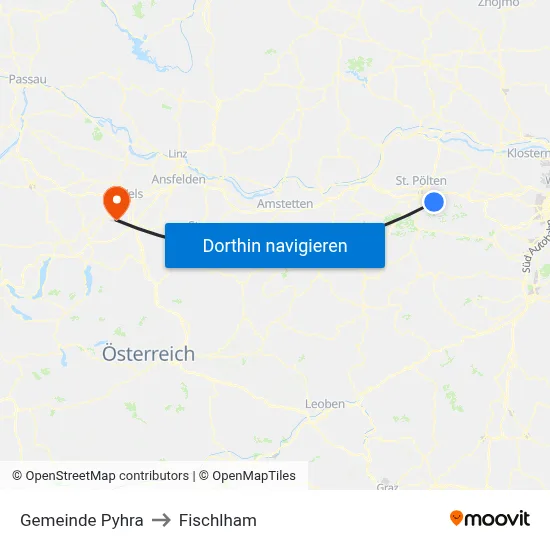 Gemeinde Pyhra to Fischlham map