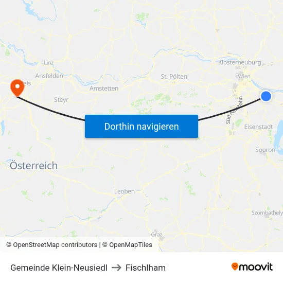 Gemeinde Klein-Neusiedl to Fischlham map