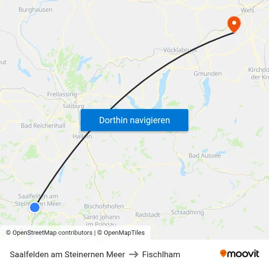 Saalfelden am Steinernen Meer to Fischlham map