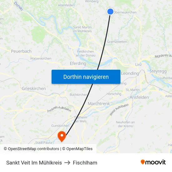Sankt Veit Im Mühlkreis to Fischlham map