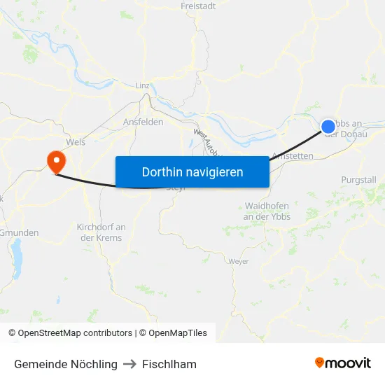 Gemeinde Nöchling to Fischlham map