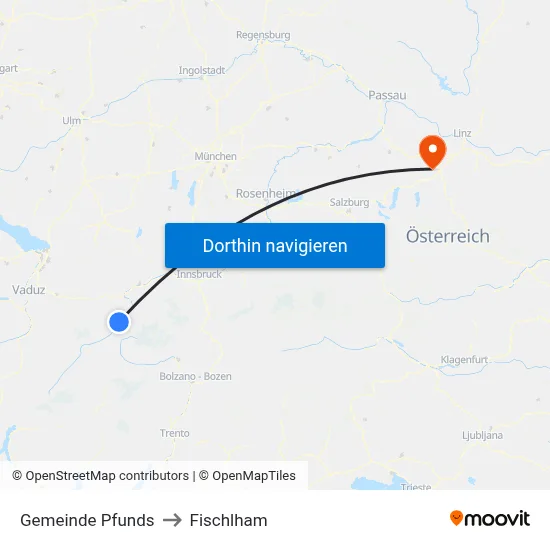 Gemeinde Pfunds to Fischlham map