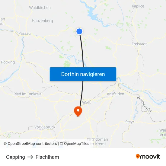 Oepping to Fischlham map