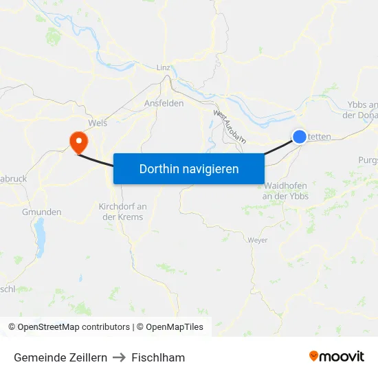 Gemeinde Zeillern to Fischlham map
