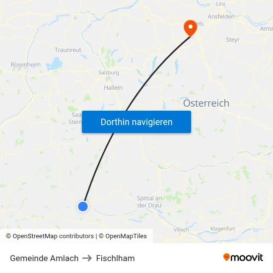 Gemeinde Amlach to Fischlham map
