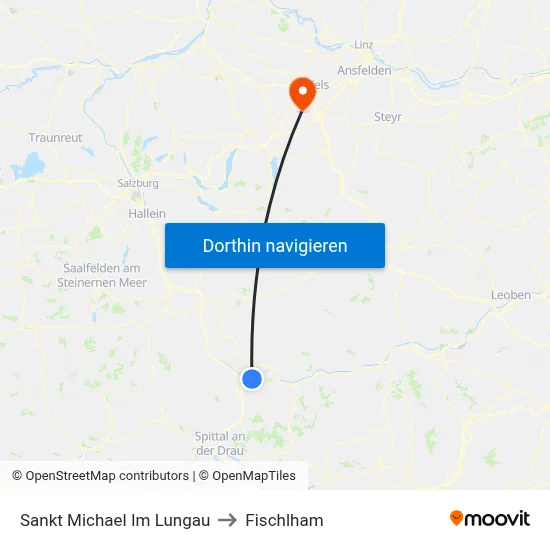 Sankt Michael Im Lungau to Fischlham map