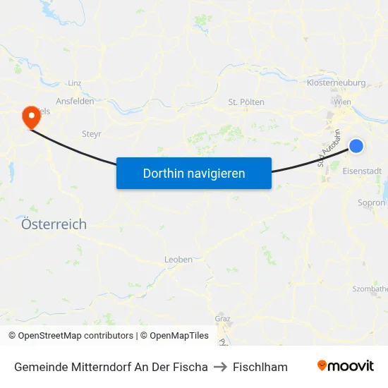 Gemeinde Mitterndorf An Der Fischa to Fischlham map