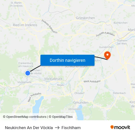 Neukirchen An Der Vöckla to Fischlham map