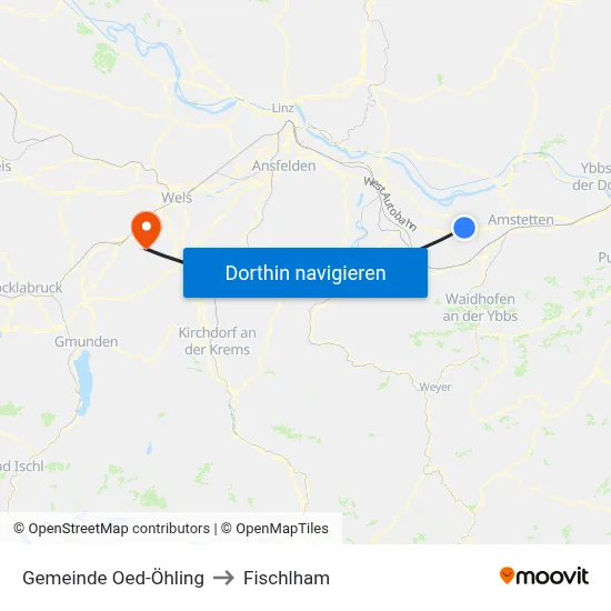 Gemeinde Oed-Öhling to Fischlham map