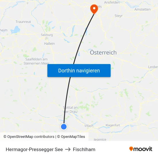 Hermagor-Pressegger See to Fischlham map