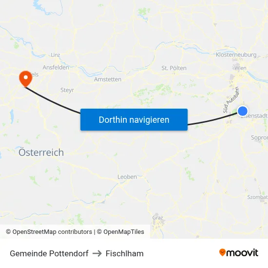 Gemeinde Pottendorf to Fischlham map