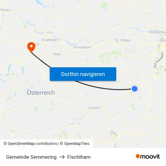 Gemeinde Semmering to Fischlham map