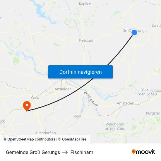 Gemeinde Groß Gerungs to Fischlham map