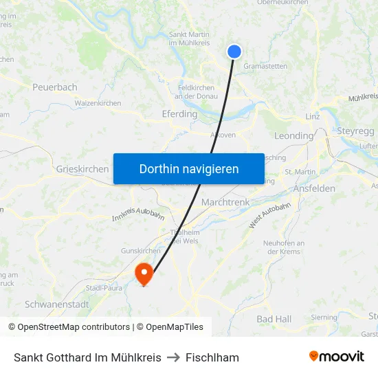Sankt Gotthard Im Mühlkreis to Fischlham map
