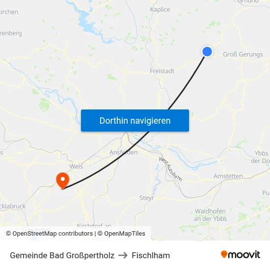 Gemeinde Bad Großpertholz to Fischlham map
