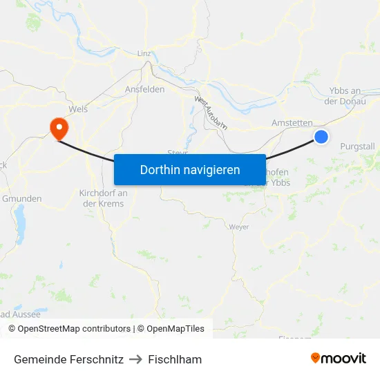 Gemeinde Ferschnitz to Fischlham map
