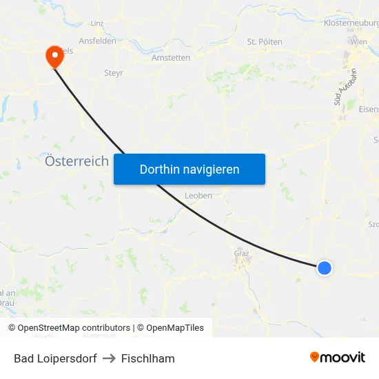 Bad Loipersdorf to Fischlham map