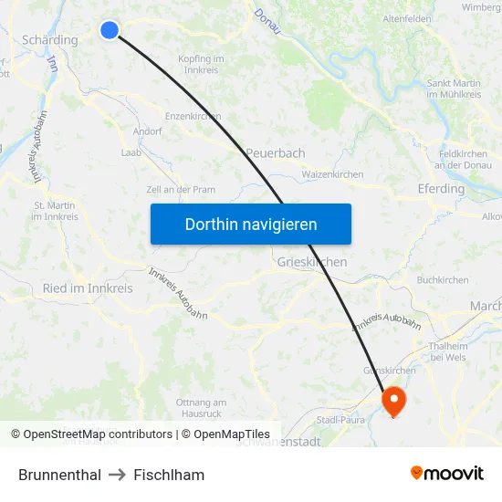 Brunnenthal to Fischlham map